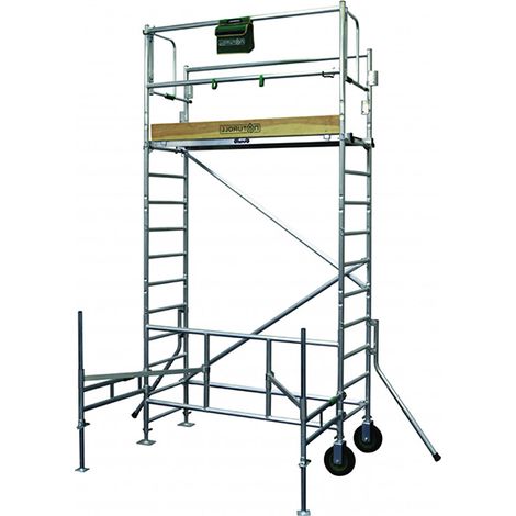 Trabattello da giardino piedi telescopici - Altezza lavoro di 4.75m - Lunghezza ripiano 1.90m - 19.064