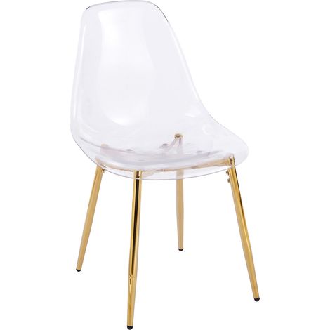 5-teiliges Esszimmer-Set mit 1 Tisch und 4 Stühlen, goldfarbenes Metallgestell MODENUIT (1/5)