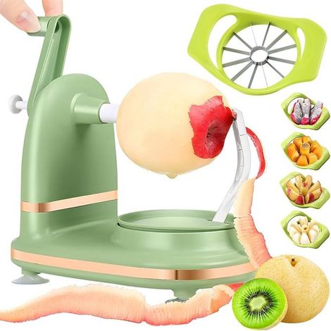 Éplucheuse - Coupe-pommes - Avec Ventouse Antidérapante - En Acier Inoxydable Et Plastique Sans BPA - Pour Pommes Poires Pommes De Terre Carottes - 1 Pièce (1/5)