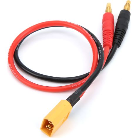 Câble de charge de batterie RC de 22 cm, connecteur XT60 vers fiche banane 4 mm, calibre 14 AWG, pour chargeur de batterie LiPo