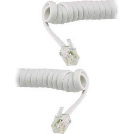 MaxTech - Cavo Telefonico Spiralato Spirale Rj11 Cornetta Telefono 1,5mt Maxtech Rj11-1.5a - (1/2)