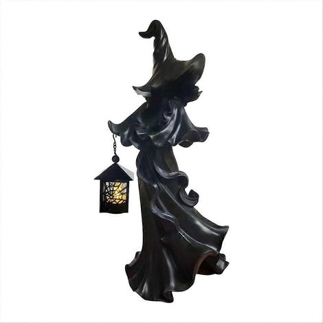 Sculpture en résine de sorcière d'Halloween, sculpture de fantôme noire (1/5)