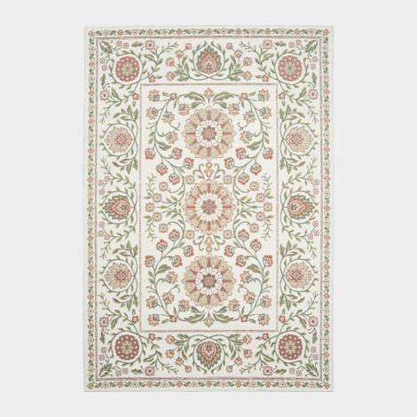 Tapis souple en tissu chenille recyclé - Minia - Pêche - 240 x 340 cm