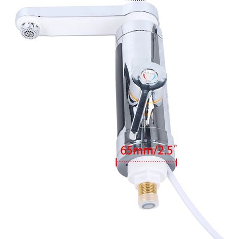 Robinet de chauffage électrique, eau chaude instantanée, design convivial, Argent (1/2)