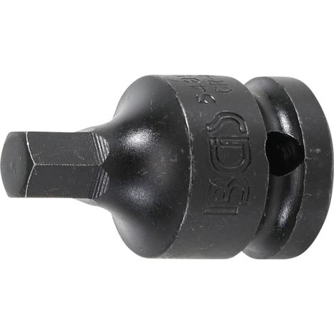Punta de vaso de impacto  longitud 42 mm  entrada 12,5 mm (1/2")  hexágono interior 9 mm