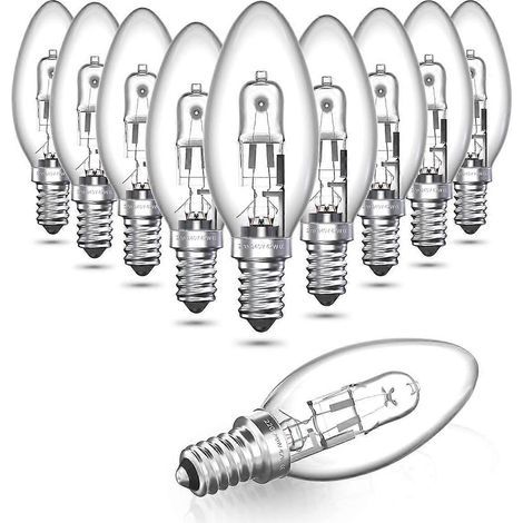 Lot de 10 ampoules halogènes 42 W E14, culot à vis, dimmables, blanc chaud 2700 K, 613 lumens (1/5)