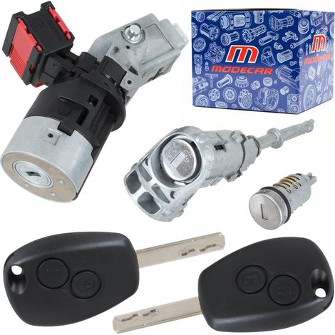 Renault Kangoo II 2008 - interruptor de encendido + inserto de cerradura de puerta + inserto de cerradura de tapa de combustible (3 piezas). KPL (1/3)