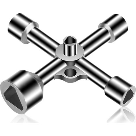Cle Triangle,Multifonction Clef Triangle,Clé Triangle Poubelle,Clé Armoire Electrique,Clé Pompier,Electricien Clé Universelle pour Armoire Technique,Clé Ouverture Compteur Eau,Radiateur Clef Outil (1/5)