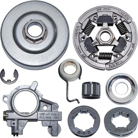 Kit de roulements et d'engrenages de tambour d'embrayage 38-7/8 pour Stihl MS361 044 046 MS440, tambour d'embrayage, pignons 38-7R, pignons 38-8R, roulement d'embrayage, embrayage, ressort de cardan, (1/5)