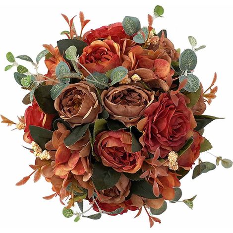 Boule De Fleurs Artificielles - Diamètre 20 Cm - En Plastique Réaliste - Décoration Pour Fêtes Mariages Et Intérieur - Unité (1/5)