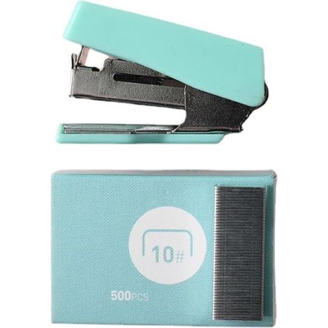 Mini agrafeuse, agrafeuse de bureau, agrafeuse de poche avec 500 agrafes pour l'école, le bureau (1/5)