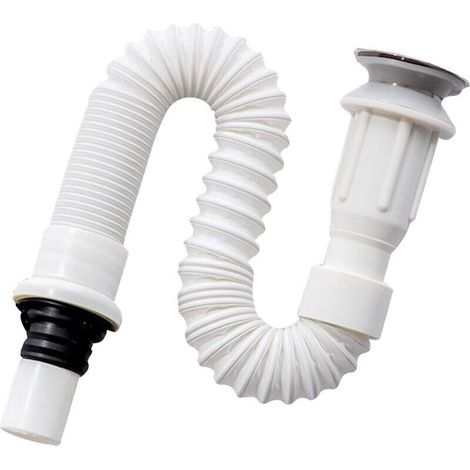 Tuyau d'évacuation flexible pour évier, extensible de 40 à 80 cm, conception peu encombrante. (1/3)