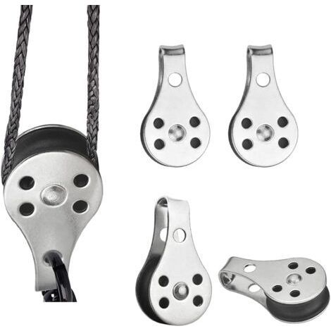 Stainless Steel Lifting Pulley, Single Pulley, for Large Kayaks, Canoes, Factories, Buildings, etc., Pack of 4. (1/5)