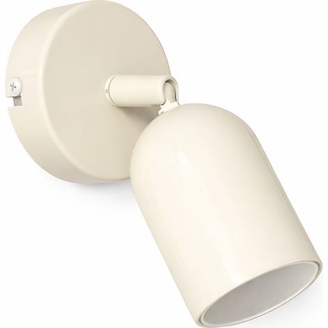 Applique Murale Moderne en Métal Couleur Crème avec Spot Orientable GU10