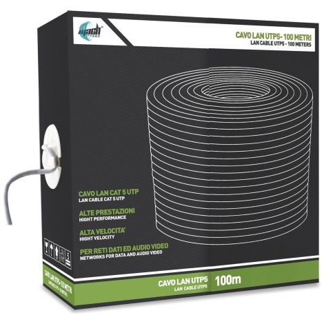 CAVO LAN UTP CAT. 6 CCA 0,56 MM 100 M GRIGIO