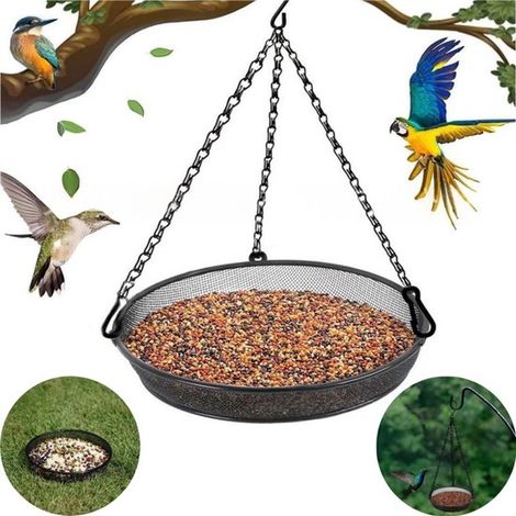 Comedero colgante para exteriores, Comedero para aves silvestres, Comedero para pájaros, Comedero desmontable para balcón, 17 x 17 cm (1/5)