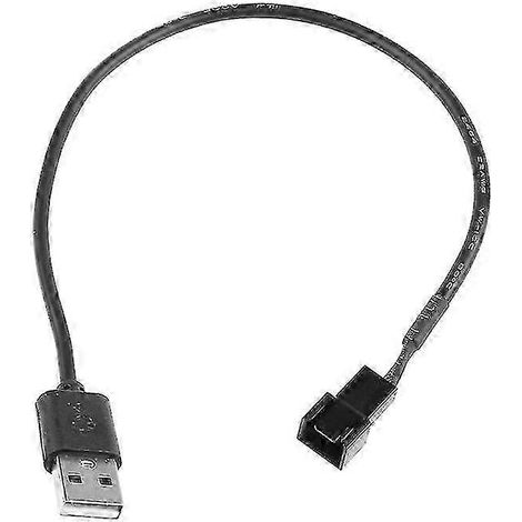 Câble adaptateur d'alimentation USB 2.0 A 5V vers connecteur mâle 3 broches compatible avec les ventilateurs de PC (1 à 1) (1/5)