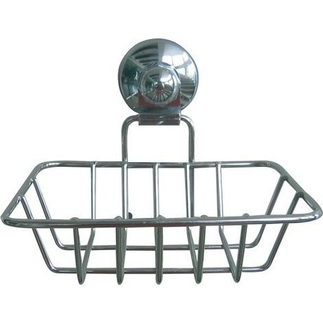 Porte Savon Bain Acier Chromé VENTOUSES Gris MSV (1/3)