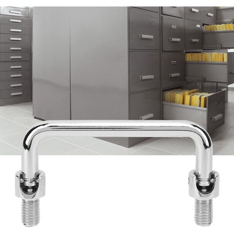 2 poignées en acier inoxydable pour porte de placard, poignée industrielle longue en métal, 90 mm (1/5)