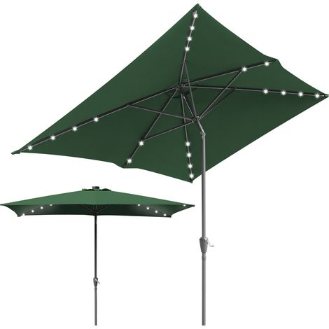 SWANEW 200 x 300 cm ombrellone da giardino ombrellone pieghevole da mercato ombrellone a manovella con meccanismo a manovella ferro,Verde (1/5)