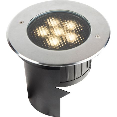 Encastré de sol extérieur ZEPH 3 24V rond inox 3000K 740lm 6x2W - EUROPOLE - 55362 (1/4)