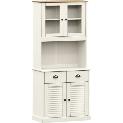 Credenza cassettiera armadio contenitore organizer cucina soggiorno salotto alto 78 x 40 x 175 cm legno massello di pino bianco 020035661
