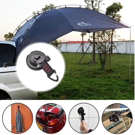 Ventouse D'ancrage - Lot De 4 Ventouses À Suction Pour Toile De Tente Et Auvent Latéral De Voiture - Accessoire Multifonction (1/4)