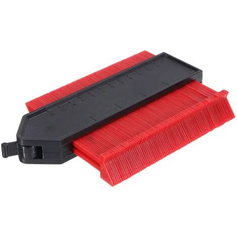 Jauge de profil de duplicateur de contour de forme de verrouillage de 5 pouces Jauge de travail du bois de bord de carreaux de stratifié de carrelage - Red (1/4)
