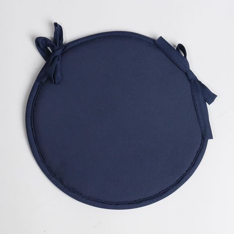 Coussin éponge rond 2 pièces - Épaisseur pour usage, coussins de siège et coussins de siège - Diamètre 35 cm - Bleu marine (1/5)