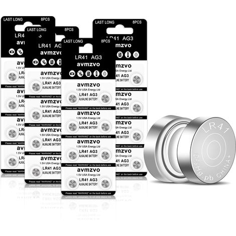 LR41 AG3 Pile Bouton Alcaline 1.5V, Lot de 32 (392 SR41 192), sans Mercure,[3 Ans Garantie ](LR41-32) (1/5)