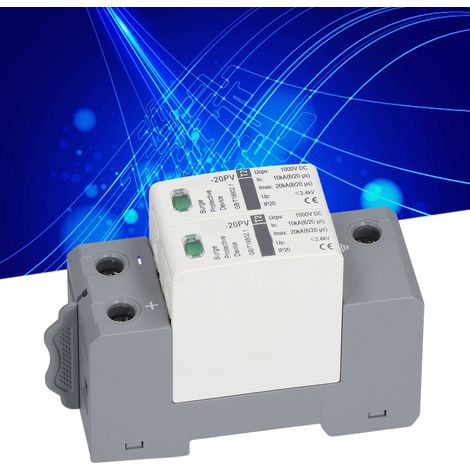 Parafoudre à Montage sur Rail DIN, Dispositif de Protection contre les Surtensions 1000VDC 2P 10‑20KA (1/5)