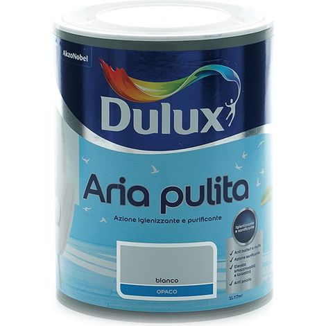 Dulux Aria Pulita Pittura per Interni all'Acqua con Formula Anti Inquinamento e Anti Formaldeide, 1 Litro, Bianco, 1L (1/5)
