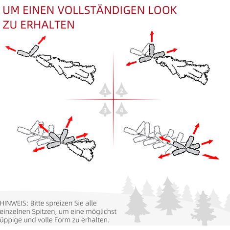 Sapin de Noël artificiel 1,8 m, Tanneau vert avec support et poinsettia inclus (1/4)