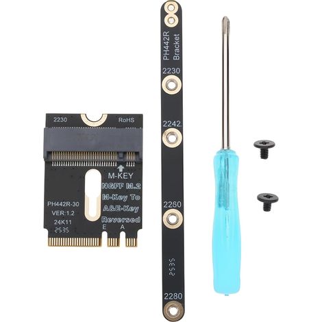 M.2 Wi-Fi SSD to NVMe Adapter Compatible with NVMe PCIe 4.0 to M.2 NGFF Protocol Key A+E7210. Compatible with 2230/2242/2260/2280 (1/5)