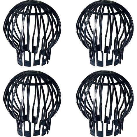 Filtres à gouttière, 4 pièces Crapaudine, protege gouttiere, Fabriqué en plastique, durable, antirouille, drainage lisse, adapté pour gouttière, drainage de toit (noir, 5,7 x 4,9 x 1,7cm) (1/5)
