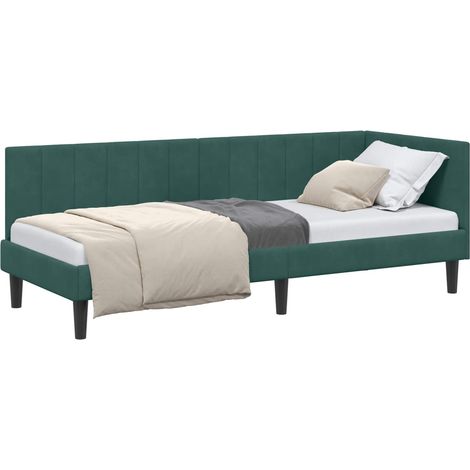 Maison Exclusive - Cornice del letto ad angolo Verde Scuro 80 cm x 200 cm Velluto
