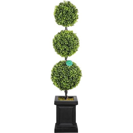 Pianta Artificiale Bosso Topiaria Sfera Aspetto Naturale 100 cm (1/5)