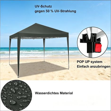 Tente/gazebo de toit moderne et pliable pour les fêtes avec sac de transport, gazebo portable pour une utilisation en extérieur (gazebo uniquement) (1/5)