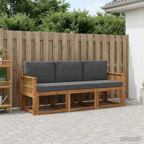 vidaXL Outdoor-Sofagarnitur 3 pcs Natur und Anthrazit Polyester (1/5)