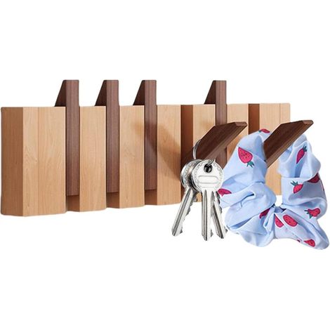 organiseur de rangement dans l'entrée – Porte-manteaux mural avec touches de piano en noble massif (1/5)