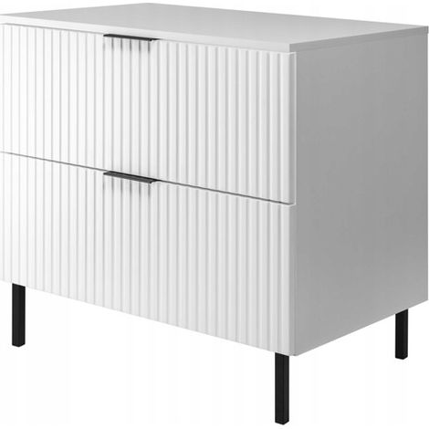 Meuble de Salle de Bain Flow 80 - Blanc - Design Moderne - Pratique et Élégant (1/5)