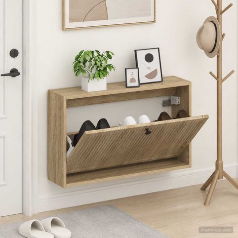 vidaXL Wall-Mounted Shoe Cabinet EDE 71 x 17 x 43 cm Engineered Wood (1/5)