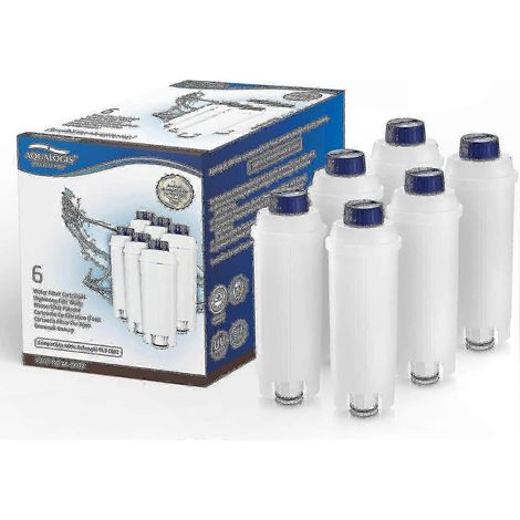 Lot de 6 cartouches filtrantes à eau avec adoucisseur à charbon actif pour machines à café DeLonghi ECAM ESAM ETAM BCO EC (1/2)