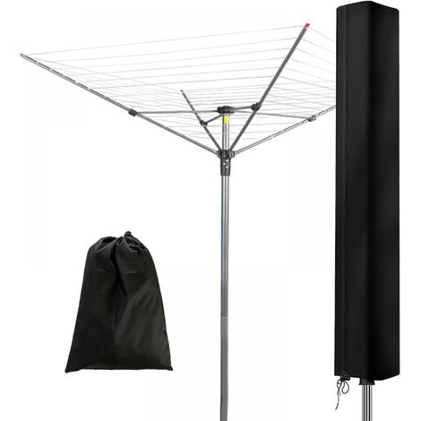 Trocknerabdeckung, 420D, wetterfeste Aufbewahrungshülle mit Reißverschluss und Aufbewahrungstasche, schwarz (180x18x18cm) (1/5)