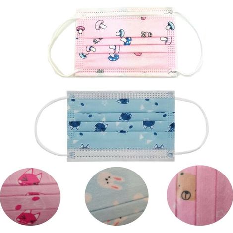 Lot De 50 Masques Chirurgicaux Jetables De Protection Faciale Tnt Pour Enfants (1/5)