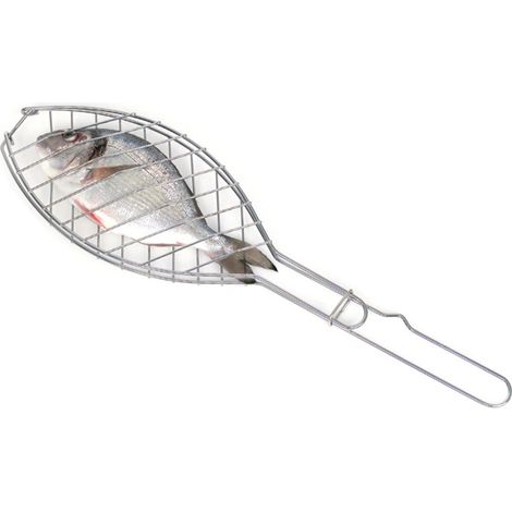 GRIGLIA DOPPIA PER PESCE DIAM. 40CM FILO CROMATA
