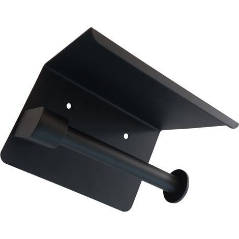 Toilettenpapierhalter Bernstein TH1410 selbstklebend mit Ablage Schwarz matt