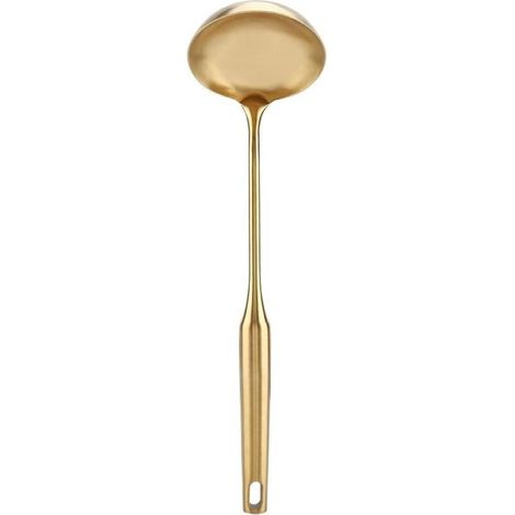 Cuchara sopera grande de acero inoxidable con mango cómodo, un utensilio de cocina para servir y remover alimentos y sopas. - Crezuo