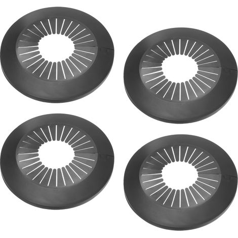 Cache Tuyau Radiateur pour Tuyaux d'Eau 1.97"-3.07"/50-78mm, 4pcs Plaque d'Écussons en PP pour Tuyaux de Chauffage, Colliers de Pipe Garniture Robinet Tube Douche Mural, Noir (1/5)