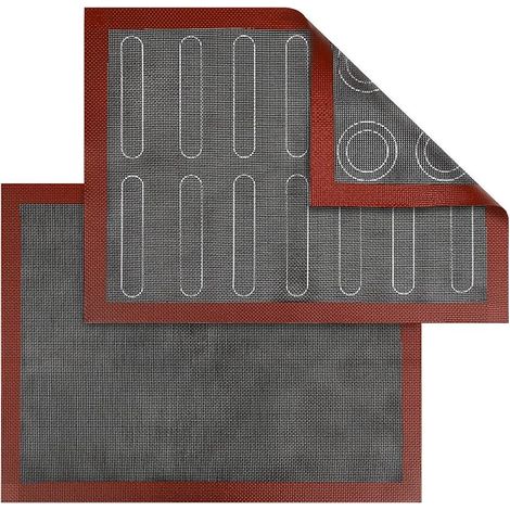APEX Lot de 2 tapis de four en silicone microporeux, double face, antiadhésifs, résistants à la chaleur et réutilisables (40 x 30 cm)